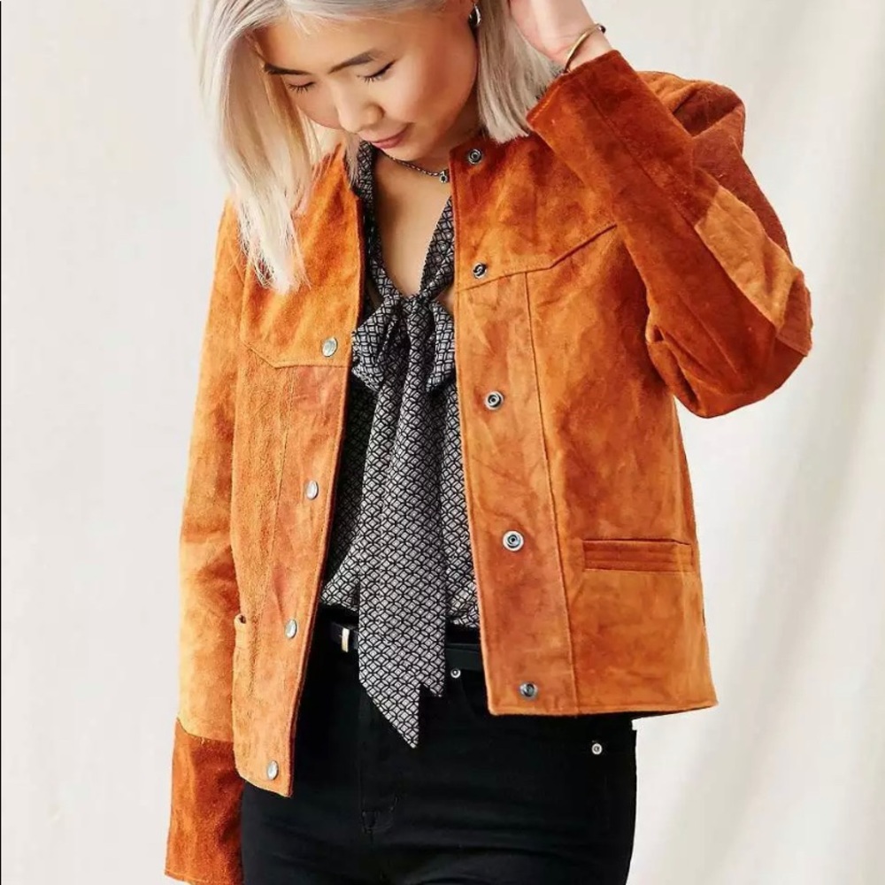 Suede Jacket Pele Che Coco Up-cycled Tonal Brown - Picture 3 of 6